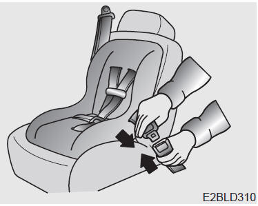 Installation d'un système de retenue pour enfant par la ceinture ventrale/épaulière