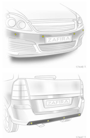 Opel Zafira. Aide au stationnement
