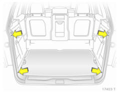 Opel Zafira. Filet de separation devant le hayon