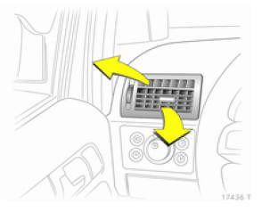 Opel Zafira. Bouches d'aération avec molette