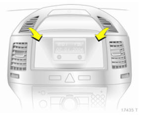 Opel Zafira. Bouches d'aération sans molette
