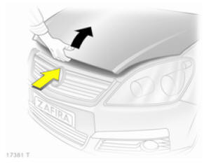 Opel Zafira. Capot moteur