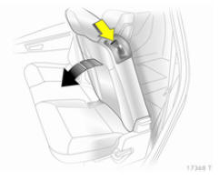 Opel Zafira. Rabattre les dossiers de sièges extérieurs