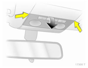 Opel Zafira. Plafonnier avant, spots de lecture