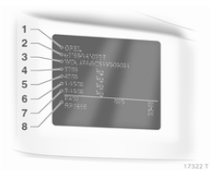 Opel Zafira. Plaquette d'identification