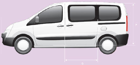 Peugeot Expert Tepee. Dimensions (mm)