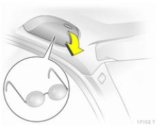 Opel Zafira. Rangement pour lunette de soleil